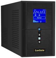 ИБП (инвертор, синус, для котла) ExeGate SineTower SN-1000.LCD.AVR.2SH.1C13.USB<1000VA/800W, чистая синусоида, LCD дисплей, AVR, 2*Schuko+1*C13, U