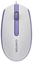 Canyon Wired optical mouse with 3 buttons, DPI 1000, with 1.5M USB cable,White lavender, 65*115*40mm, 0.1kg (CNE-CMS10WL)