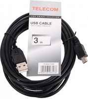 VCOM Telecom Кабель USB 2.0 AM-miniB 3.0м VCOM TV-Com TC6911BK-3.0M 6926123463178