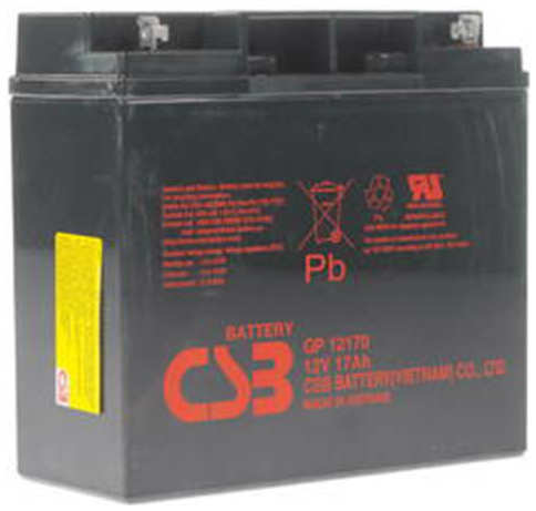 Аккумулятор для ИБП CSB GP-12170 12V 17Ah клеммы B3 (под болт М5 с гайкой) 21032238