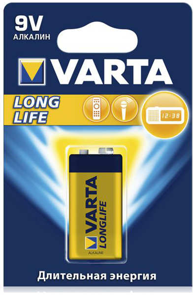 Батарейка КРОНА Varta Longlife 6LR61 1BL 4122 VR 6LR61/1BL LL