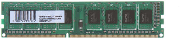 Модуль памяти Qumo DDR3 DIMM 1600MHz PC3-12800 CL11 - 4Gb QUM3U-4G1600C11L 21055784