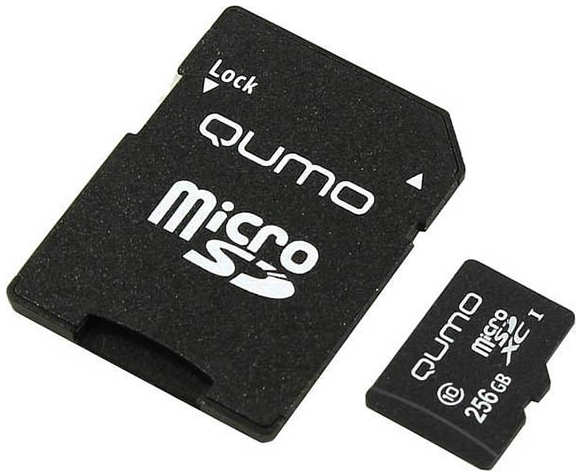 Карта памяти 256Gb - Qumo MicroSDXC UHS-I U3 Pro Seria 3.0 QM256GMICSDXC10U3 с адаптером SD