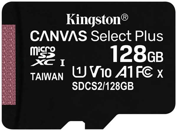 Карта памяти 128Gb - Kingston Micro Secure Digital HC Class10 UHS-I Canvas Select SDCS2/128GBSP 21058432