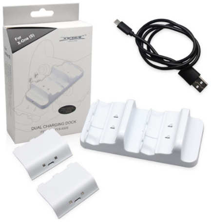 Зарядное устройство Dobe TYX-532S/X Dual Charging Stantion + Battery Pack 600mAh White для Xbox One S 21065170