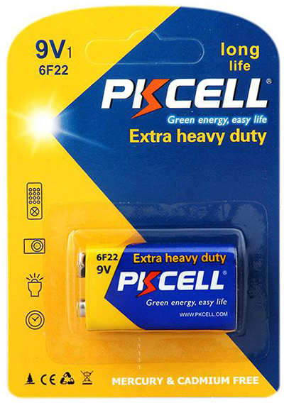 Батарейка Крона - Pkcell 6F22-1B 9V (1 штука) 21066289