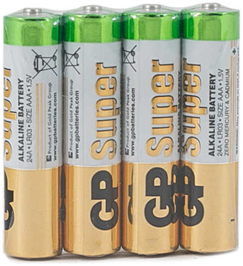 Батарейка AAA - GP Super Alkaline 24A (4 штуки) 24ARS-2SB4