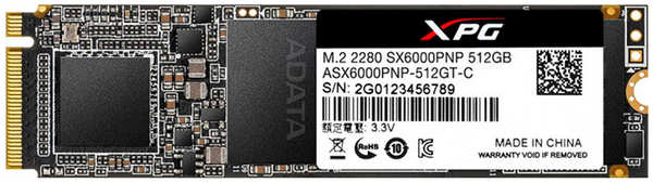 Твердотельный накопитель A-Data XPG SX6000 Pro 512Gb ASX6000PNP-512GT-C 21089450