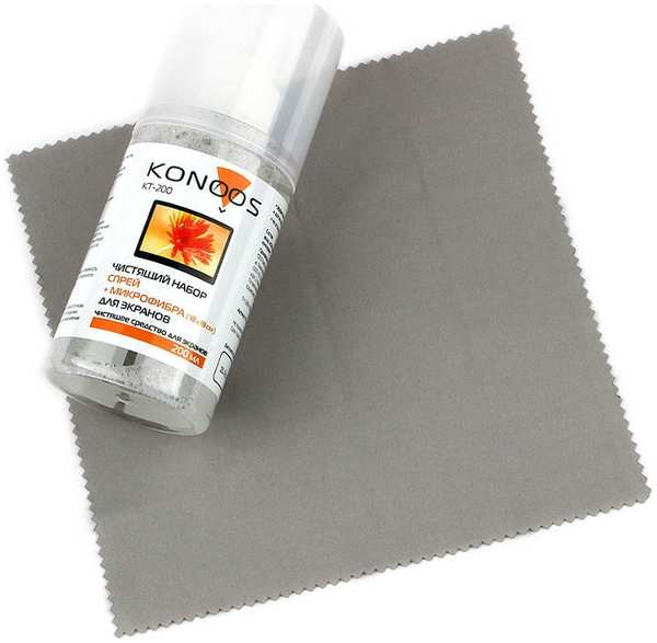 Жидкость для экранов Konoos KT-200 200ml + салфетка из микрофибры 18x18cm 21118332