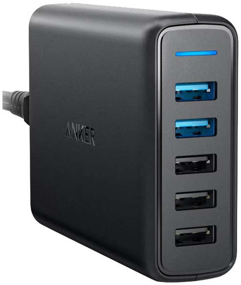 Зарядное устройство Anker 5xUSB 63W 3.0 IQ Black A2054L11 21139745