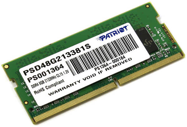 Модуль памяти Patriot Memory DDR4 SO-DIMM 2133MHz PC4-17000 - 8Gb PSD48G213381S