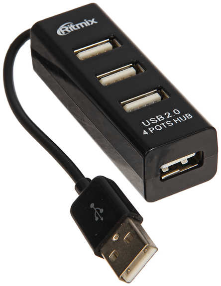 Хаб USB Ritmix CR-2402 USB 4-ports Black 21159833
