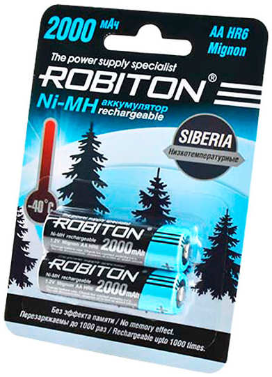 Аккумулятор AA - Robiton Siberia 2000MHAA-2 14875 BL2 (2 штуки)