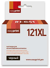 Картридж EasyPrint IH-641 №121XL Black для HP Deskjet D1663/D2563/D2663/D5563/F2423/F2483/F2493/F4275/F4283/F4583/Photosmart C4683/C4783/ENVY 110e/120e 21271659