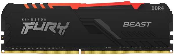 Модуль памяти Kingston Fury Beast Black RGB DDR4 DIMM 3200Mhz PC25600 CL16 - 8Gb KF432C16BBA/8 Fury Beast Black RGB KF432C16BBA/8 21305428