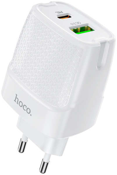 Зарядное устройство Hoco C85A Bright 1xUSB QC3.0 10W + 1xUSB-C PD 3A White 21309832