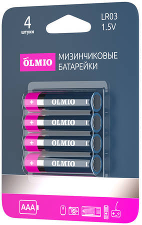 Батарейка AAA - Olmio LR03 (4 штуки) 42878