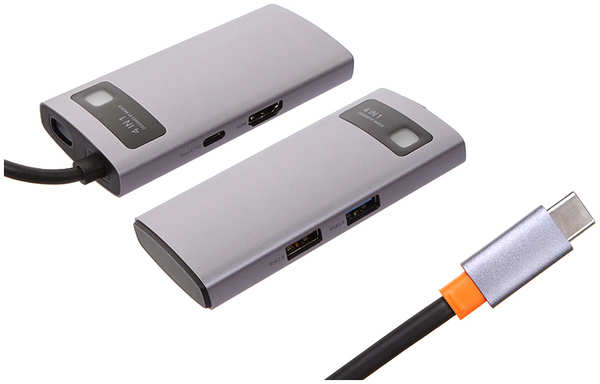 Хаб USB Baseus Metal Gleam Series 4-in-1 Multifunctional Type-C HUB Docking Station CAHUB-CY0G