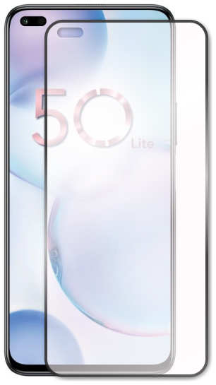 Защитное стекло LuxCase для Honor 50 Lite 2.5D 0.33mm Full Glue Black Frame 78541 21331359