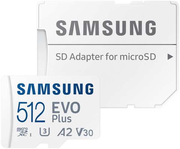 Карта памяти 512Gb - Samsung Micro Secure Digital XC Evo Plus Class 10 MB-MC512KA с переходником под SD MB-MC512KA/RU 21335942