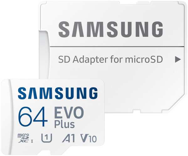 Карта памяти 64Gb - Samsung Micro Secure Digital XC Evo Plus Class 10 MB-MC64KA/RU с переходником под SD 21335943