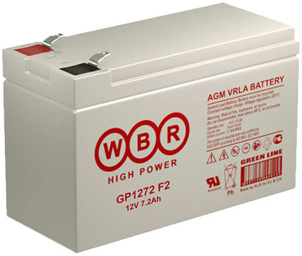 Аккумулятор для ИБП WBR GP1272 12V 7.2Ah клеммы F2