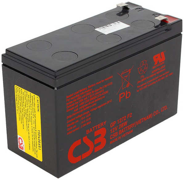 Аккумулятор для ИБП CSB GP1272F2 12V 28W 7.2Ah клеммы F2 21338098