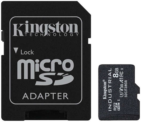 Карта памяти 8Gb - Kingston Micro Secure Digital HC UHS-I U3 Class 10 SDCIT2/8GB с переходником под SD 21339463