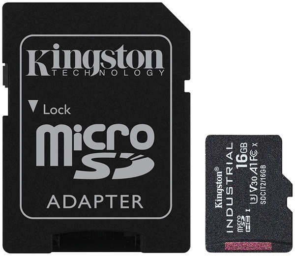 Карта памяти 16Gb - Kingston Micro Secure Digital HC UHS-I Class 3 SDCIT2/16GB с переходником под SD 21339469