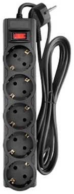 Сетевой фильтр CBR 5 Sockets 3m CSF 2505-3.0 Black CB 21349105