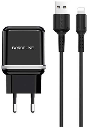 Зарядное устройство Borofone BA25A Outstanding 2xUSB + кабель USB - Lightning Black 6931474704177 21358278