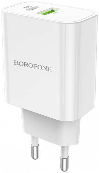 Зарядное устройство Borofone BA55A Crown 1xUSB PD20W + QC 3.0 White 6931474742803 21358923