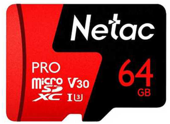 Карта памяти 64Gb - Netac P500 Extreme Pro MicroSDXC Class 10 A1 V30 NT02P500PRO-064G-S 21361011