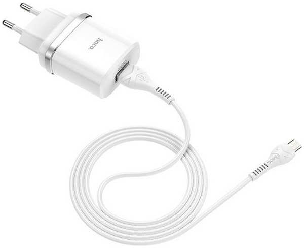 Зарядное устройство Hoco C12Q Smart 1xUSB 3A 18W QC3.0 / QC2.0 + кабель MicroUSB White 21381181
