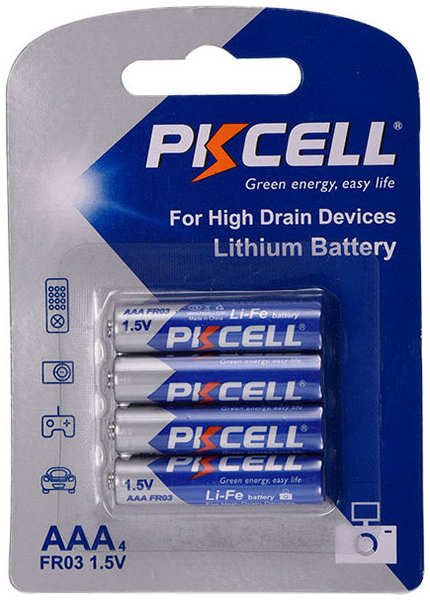 Батарейка AAA - Pkcell 1.5V Li-Fe AAA-4B (4 штуки)