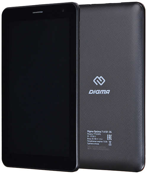 Планшет Digma Optima 7 A101 3G Black (Spreadtrum SC7731E 1.3 GHz/1024Mb/8Gb/GPS/3G/Wi-Fi/Bluetooth/Cam/7.0/1024x600/Android) 21389983