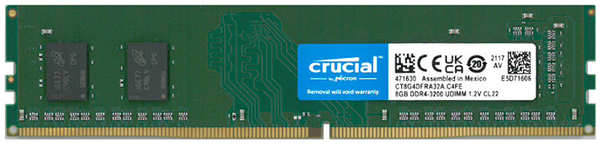 Модуль памяти Crucial DDR4 DIMM 3200MHz PC4-25600 CL22 - 8Gb CT8G4DFRA32A 21392318