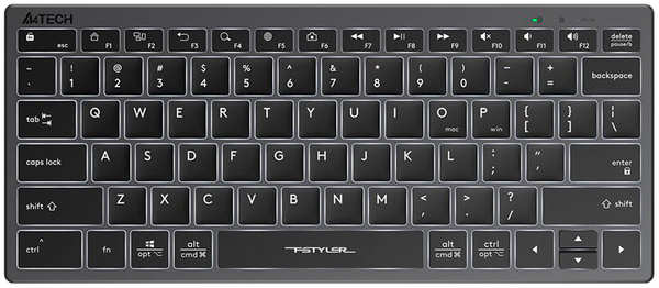 Клавиатура A4Tech Fstyler FX61 USB Slim Multimedia LED Grey-White FX61 GREY 21500119