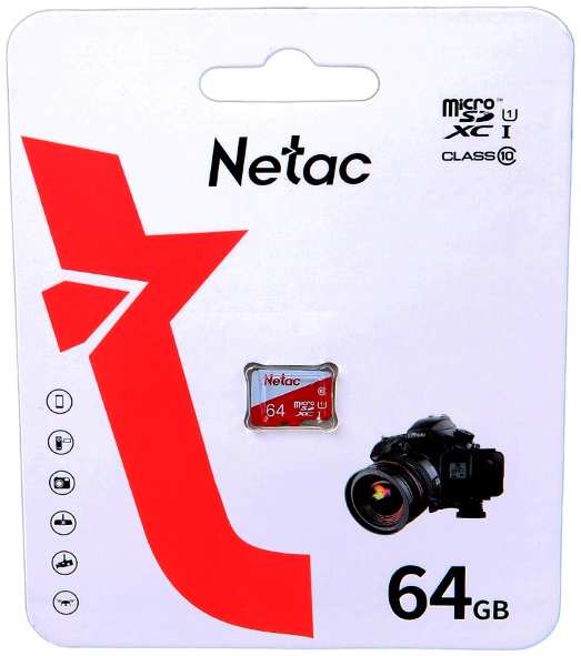 Карта памяти 64Gb - Netac MicroSD P500 Eco UHS-I Class 10 NT02P500ECO-064G-S 21505234