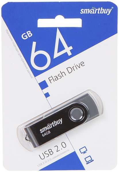 USB Flash Drive 64Gb - SmartBuy UFD 2.0 Twist Black SB064GB2TWK 21505318