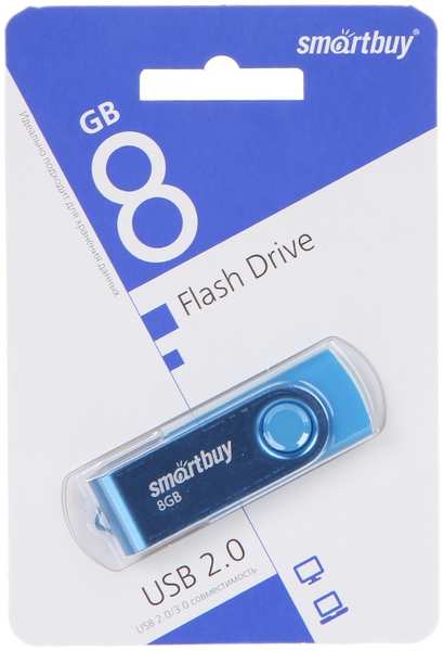 USB Flash Drive 8Gb - SmartBuy UFD 2.0 Twist Blue SB008GB2TWB 21505362