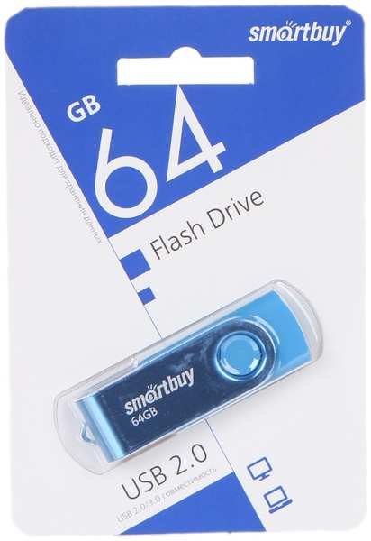 USB Flash Drive 64Gb - SmartBuy UFD 2.0 Twist Blue SB064GB2TWB 21505364