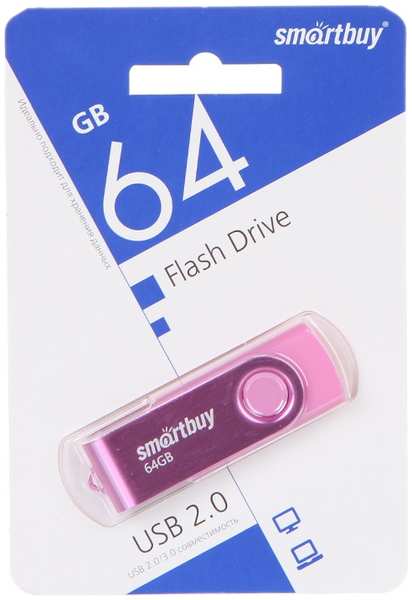 USB Flash Drive 64Gb - SmartBuy UFD 2.0 Twist Pink SB064GB2TWP 21505366