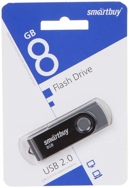 USB Flash Drive 8Gb - SmartBuy UFD 2.0 Twist Black SB008GB2TWK 21505368