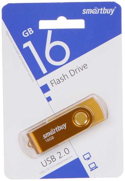 USB Flash Drive 16Gb - SmartBuy UFD 2.0 Twist Yellow SB016GB2TWY 21505373