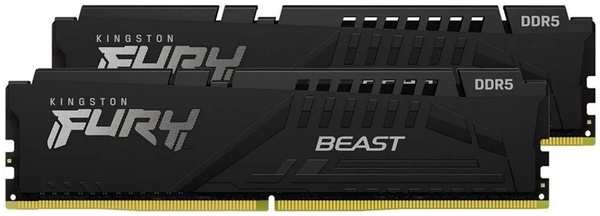 Модуль памяти Kingston Fury Beast Black DDR5 DIMM 5200MHz PC-41600 CL40 - 64Gb Kit (2x32Gb) KF552C40BBK2-64 21510080