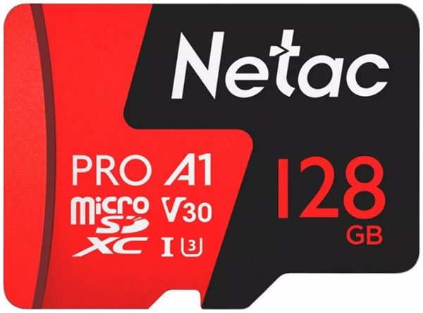 Карта памяти 128Gb - Netac P500 Pro MicroSDHC NT02P500PRO-128G-R с переходником под SD