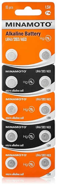 Батарейка LR41 - Minamoto AG3 LR41/10BL (10 штук) MM AG3 LR41/10BL