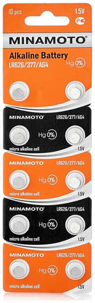 Батарейка LR626 - Minamoto AG4 LR626/10BL (10 штук) MM AG4 LR626/10BL