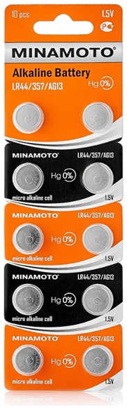 Батарейка LR44 - Minamoto AG13 LR44/10BL (10 штук) MM AG13 LR44/10BL 21513569
